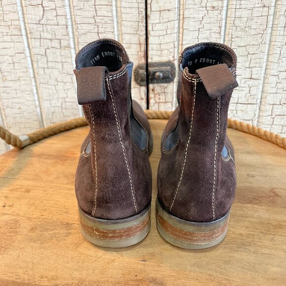 Donald J Pliner Brown Suede Scottish Chelsea Ankle Boots 11.5 - Picture 3 of 6